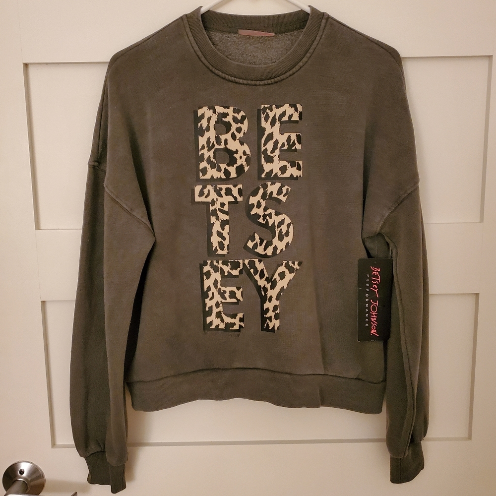 Betsey Johnson Performance Leopard Logo sweatshirt (NEW)
